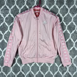 Kappa Jacket Size XS Pink White Logo Tape Retro Sporty Y2K